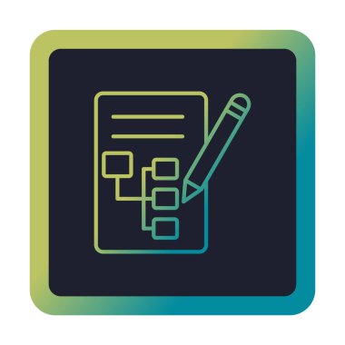 Kalem simgesi ile yazma Planı, vektör illüstrasyonu basit  