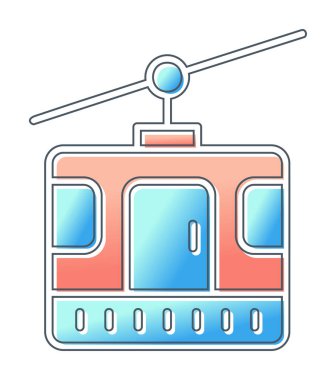 Modern Cable Car Cabin simgesinin vektör çizimi                   