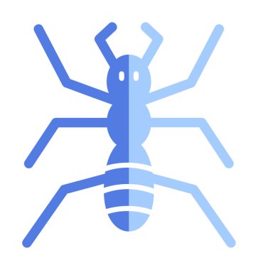 Basit yassı karınca böcek simgesi çizimi