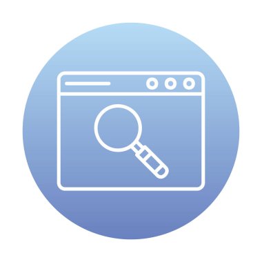 Basit Tarayıcı Arama simgesi, vektör illüstrasyonu