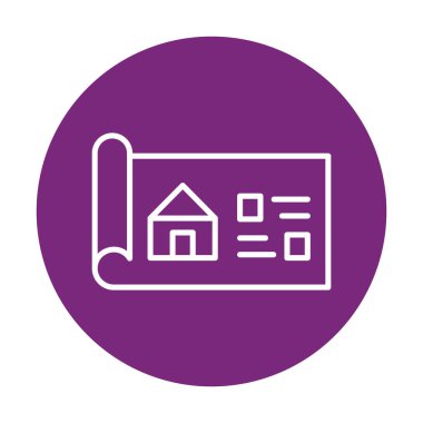 Ev Planı simgesi, vektör illüstrasyonu            