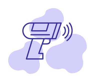 Basit barkod tarayıcı simgesi, vektör illüstrasyonu