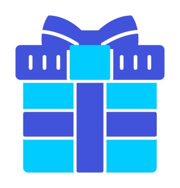 Fiyonklu hediye kutusu. Web simgesi basit illüstrasyon