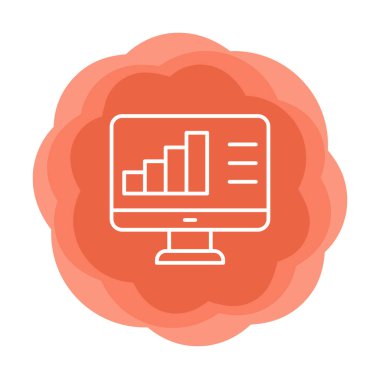 Basit Bilgisayar İzleme Veri Analizi simgesi, vektör illüstrasyonu