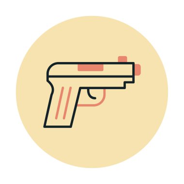 askeri tabanca ikonu vektör illüstrasyonu 