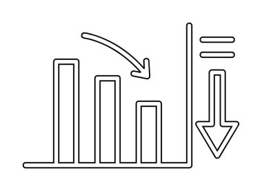 Basit grafik simgesi, vektör illüstrasyonunu azalt