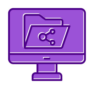 Basit Dosya Paylaşımı simgesi, vektör illüstrasyonu