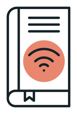 Wifi kitap ikonu vektör illüstrasyonu