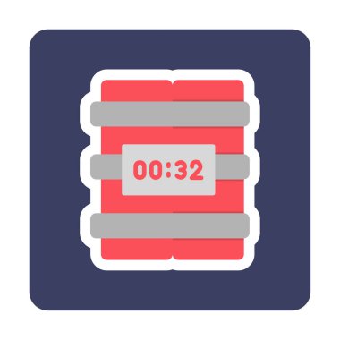 Zaman bombası ikonu vektör illüstrasyonu.