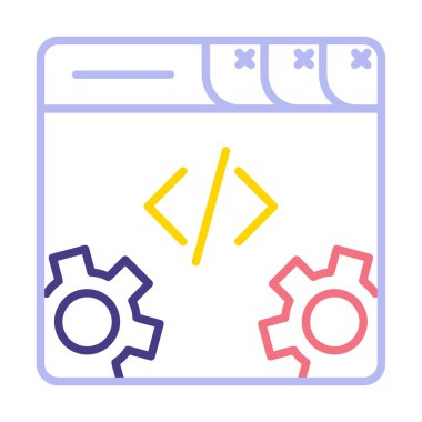 Basit programlama kodu optimizasyon simgesi, vektör illüstrasyonu