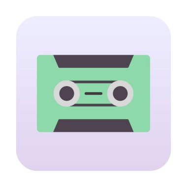 Kaset. Web simgesi basit illüstrasyon                               