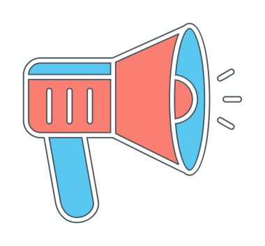 megafon ikonu. Hoparlör vektör illüstrasyonu. düz dizayn