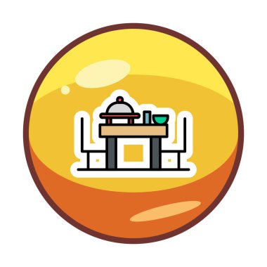 Basit ziyafet simgesi, vektör illüstrasyonu