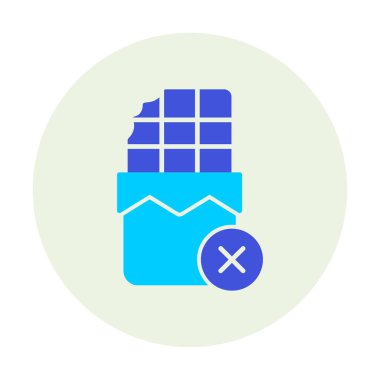 Basit Çikolata Yok simgesi, vektör illüstrasyonu