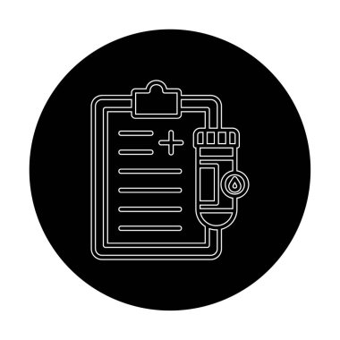 İdrar raporu ikonu. tıbbi sembol, vektör illüstrasyonu 