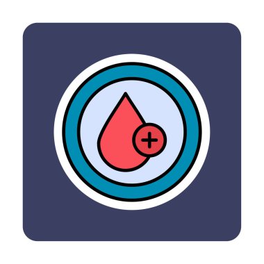 Kan damlası ağ simgesi, vektör illüstrasyonu 