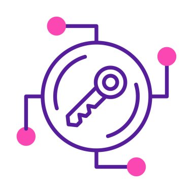 Anahtar ağ simgesi vektör illüstrasyonu 