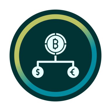 Para birimi yapısını bitcoin, dolar ve avro sembolleriyle böl 