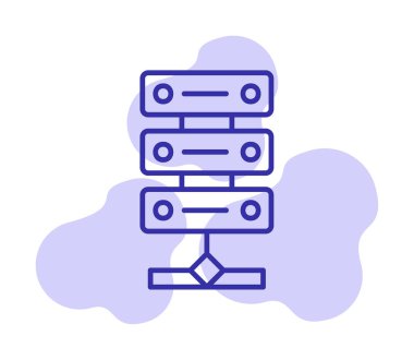 Ağ sunucu simgesinin vektör illüstrasyonu 