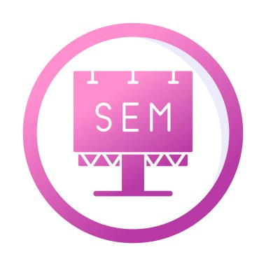 SEM ile Billboard simgesinin vektör illüstrasyonu  