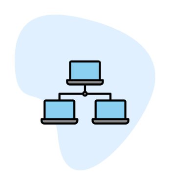 dizüstü bilgisayar ağı simgesi, vektör illüstrasyonu 