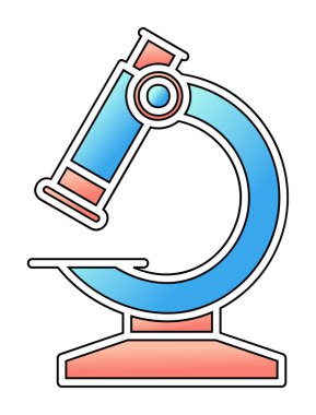 Mikroskop. Web simgesi vektör illüstrasyonu