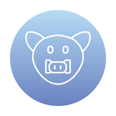 Yaban domuzu simgesi, vektör illüstrasyonu 