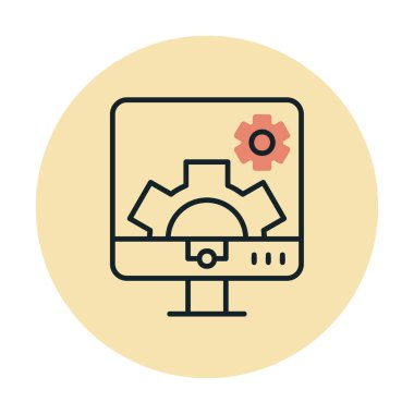 Bilgisayar ayarları simgesi, vektör çizim