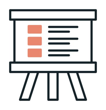 Üniversite Sunum ikonu vektör illüstrasyonu 