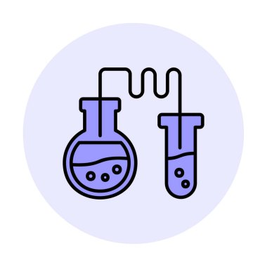 Test tüplü kimya laboratuvarı. Kimya konsepti                                             