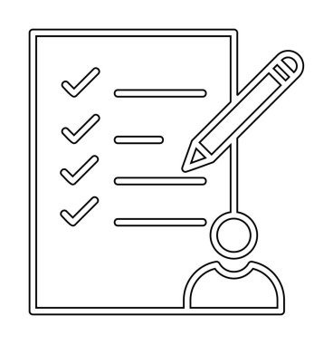 Kontrol listesi düz simgesi, vektör illüstrasyonu 