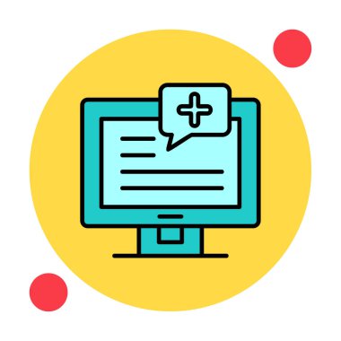 Basit Tıbbi Bildirim simgesi, vektör illüstrasyonu