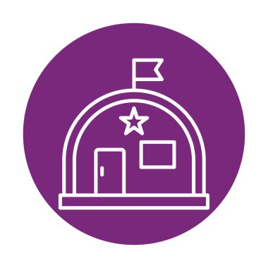 Basit Askeri Depo simgesi, vektör illüstrasyonu