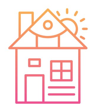 ev düz simgesi, vektör illüstrasyonu 