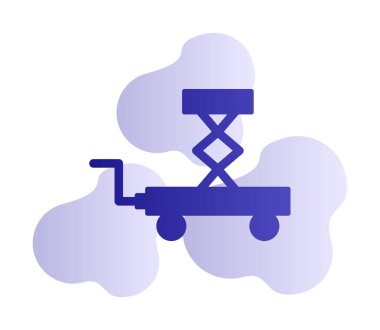 Makas kaldırma simgesi tasarımı, vektör illüstrasyonu