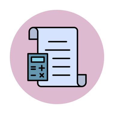 Basit muhasebe simgesi, vektör illüstrasyonu