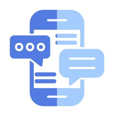 Basit akıllı telefon sohbet simgesi, vektör illüstrasyonu