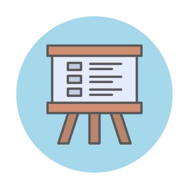 Üniversite Sunum ikonu vektör illüstrasyonu 