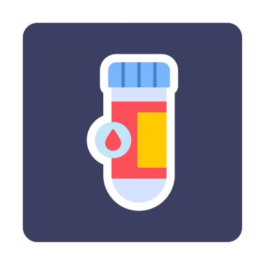 Kan testi tüpü ana hat vektör simgesi. Laboratuvar test sembolü, logo illüstrasyonu.