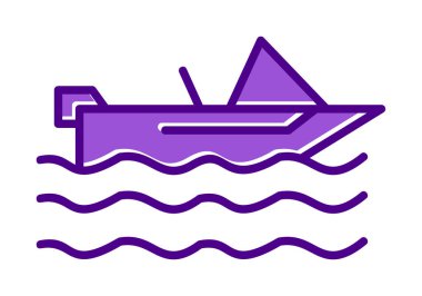 Basit Motorboat simgesi, vektör illüstrasyonu
