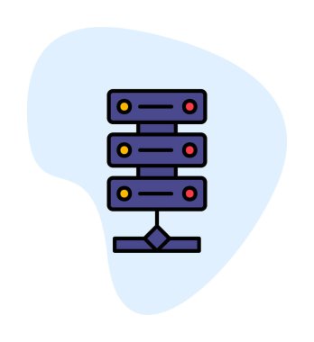 Ağ sunucu simgesinin vektör illüstrasyonu 