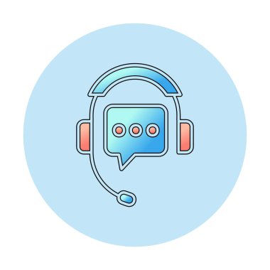 Basit Destek Hizmetleri simgesi, vektör illüstrasyonu