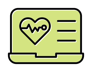 Dizüstü bilgisayarda basit bir kalp atışı simgesi