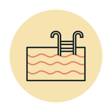  yüzme havuzu ikonu vektör illüstrasyonu