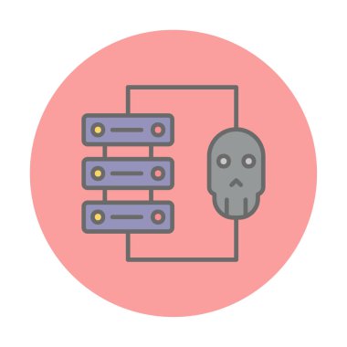 veri merkezi ve Hacking vektör simgesi