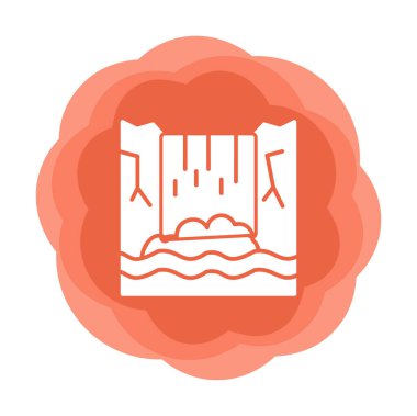 Basit Waterfal simgesi, vektör illüstrasyonu