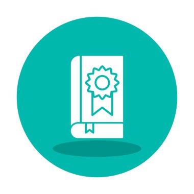 Kitap Madalyası simgesi, vektör illüstrasyonu 