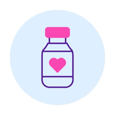 Vitamin şişesi simgesi, vektör illüstrasyonu