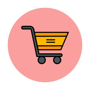  Alışveriş arabası simgesi, vektör çizimi basit tasarım