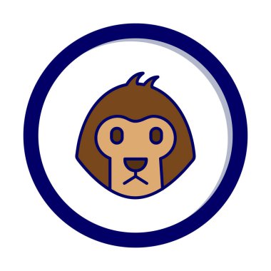 Arka planda basit maymun simgesi izole edildi